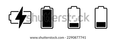 Battery icon vector illustration. battery charging sign and symbol. battery charge level