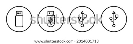 Usb icon set illustration. Flash disk sign and symbol. flash drive sign.