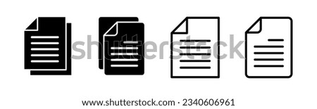 Document icon set illustration. Paper sign and symbol. File Icon