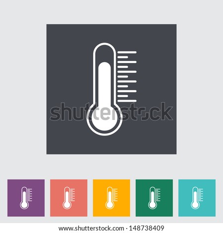 Thermometer flat icon. Vector illustration.