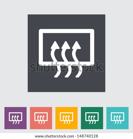 Rear window defrost. Single flat icon. Vector illustration..