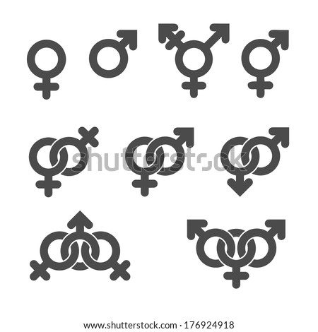 Gender Symbol Icons. Graphic Vector Elements Set. - 176924918 ...