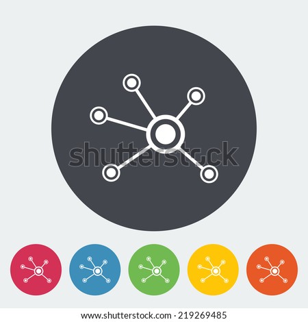 Social network. Single flat icon on the circle. Vector illustration.