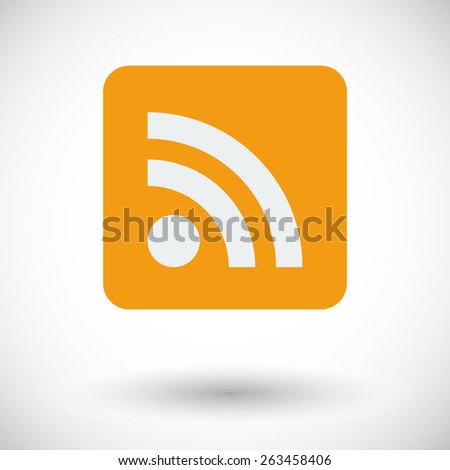 Rss. Single flat icon on white background. Vector illustration.