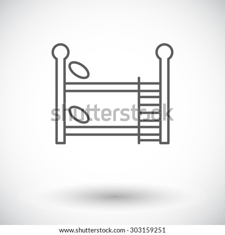 Bunk bed icon. Thin line flat vector related icon for web and mobile applications. It can be used as - logo, pictogram, icon, infographic element. Vector Illustration. 