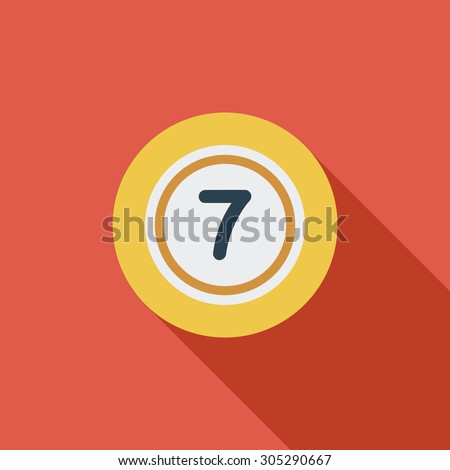 Lottery ball icon. Flat vector related icon with long shadow for web and mobile applications. It can be used as - logo, pictogram, icon, infographic element. Vector Illustration.