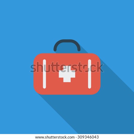 First aid icon. Flat vector related icon with long shadow for web and mobile applications. It can be used as - logo, pictogram, icon, infographic element. Vector Illustration.