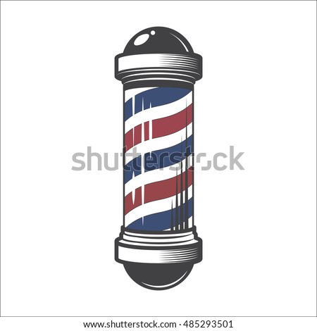 Barber Shop Pole Isolated on a White Background.