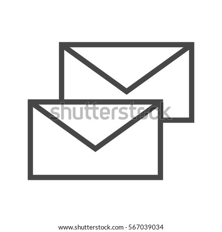 Mail Thin Line Vector Icon Isolated on the White Background.