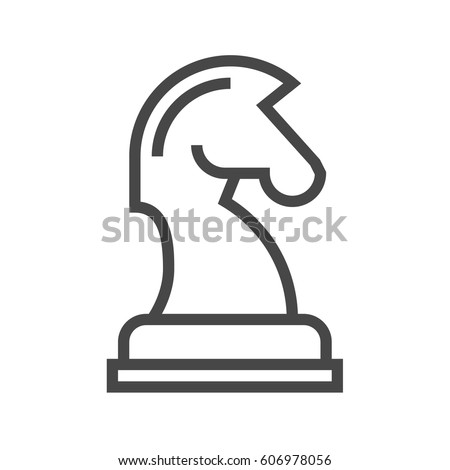 Horse Chess Thin Line Vector Icon. Flat icon isolated on the white background. Editable EPS file. Vector illustration.