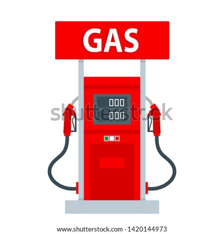 gas pump station vector flat illustration on white background