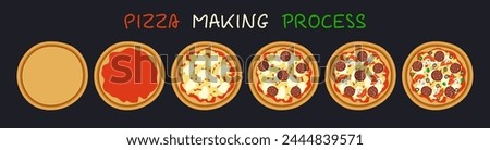 Similar – Image, Stock Photo Making pizza pepperoni with raw dough and ingredients