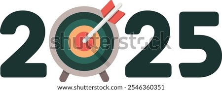 2025 Goals Concept With Target And Dart Arrow