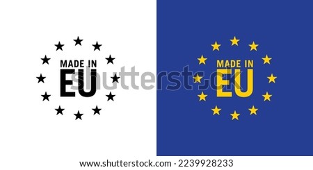 Made in EU vector icon illustration variations with stars