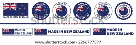 Made in new zealand icon set. new zealand made product icons suitable for commerce business. badge, seal, sticker, logo, symbol Variants. Isolated vector illustration