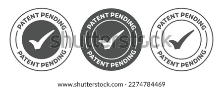 Patent pending icon. Black and White rounded vector stamp of patent pending. logo, vector, badge, stamp, Sign, Seal emblem of patent pending.