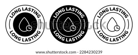 Long Lasting icon collection. Rounded vector illustration in black color
