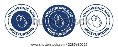 Hyaluronic acid icon. Moisturizing sign. badge, seal, sticker, logo, and symbol Variants. Isolated vector illustration