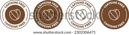 Caffeine free icon set on white background.