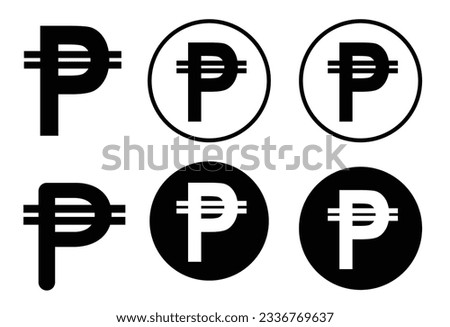Peso sign set. philippine money coin symbol.
