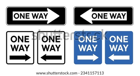 Similar – Image, Stock Photo One-way street signs at the corner of a house. One-way street