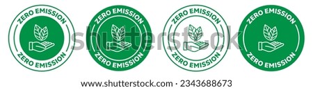 zero carbon emission icon set. reduce co2 footprint vector symbol in green color. carbon emissions reduction stamp. reduce co2 emblem. low carbon pollution logo.