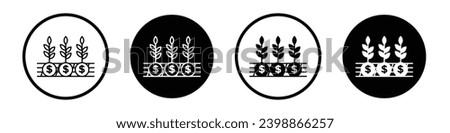 Yield icon set. agriculture finance vector symbol in black filled and outlined style.