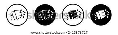 Filtration air icon set. Airflow purification and Cleaner vector symbol in a black filled and outlined style. Air dust partical filtration sign.