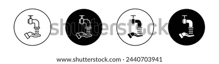 Ablution icon set. ramadan wudhu vector symbol. islamic festival wudu sign. tap water icon.