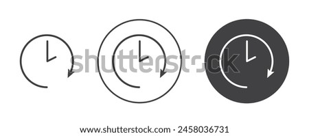 Time forward icon set. wait time vector symbol. future time sign. fast forward time icon in black filled and outlined style.