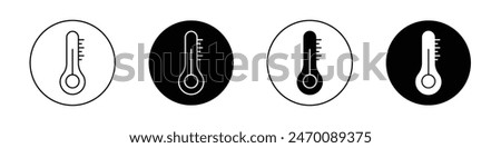 Thermometer half icon set. normal temperature vector symbol in black filled and outlined style.