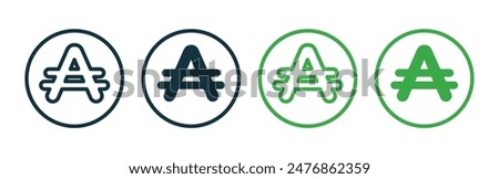 Austral line vector sign set.