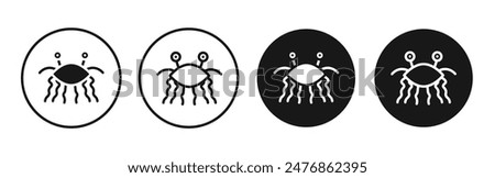 Spaghetti Monster Flying line vector icon set.