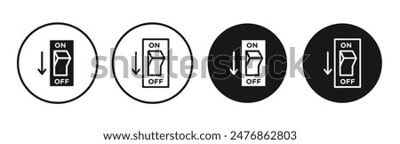 Light switch off line vector icon set.