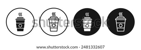 Togo Cup vector icon set black filled and outlined style.