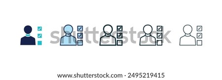 Multitask vector icon set black filled and outlined style.