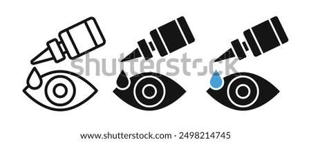 eye drop iconicon vector collection in outlined and solid style