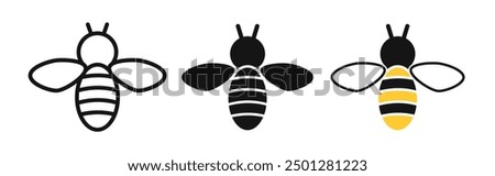 Bee icon isolated on white background