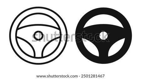 steering wheel icon isolated on white background