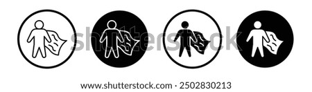 Hero vector icon set black filled and outlined style.