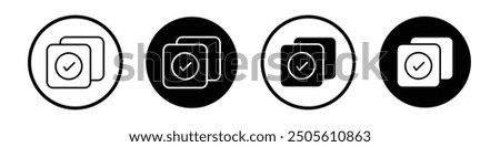 Select all vector icon set black filled and outlined style.