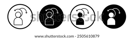 Scrum master vector icon set black filled and outlined style.