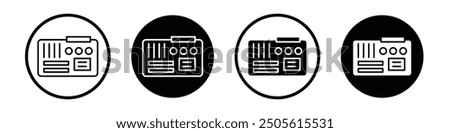 Motherboard vector icon set black filled and outlined style.