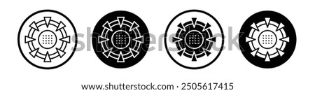 Stargate vector icon set black filled and outlined style.