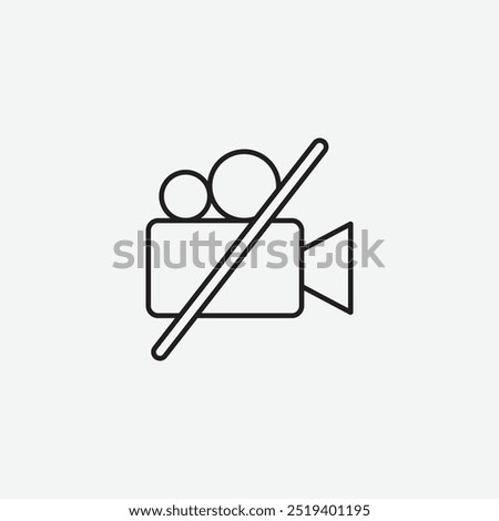 Video off icon isolated on white background