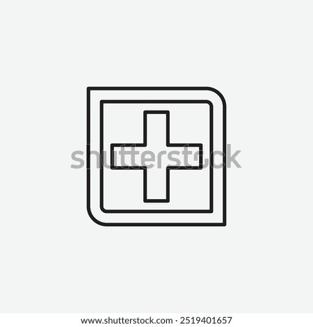 Plus icon isolated on white background