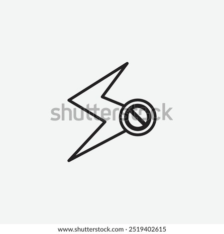 Flash off icon isolated on white background