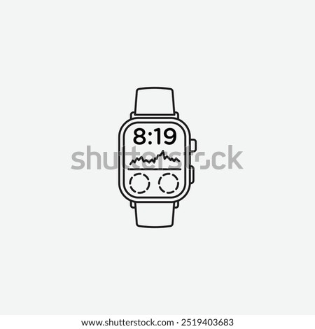 Smartwatch icon isolated on white background