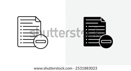 Remove document vecor icon set. Stock vector illustrator. EPS 10