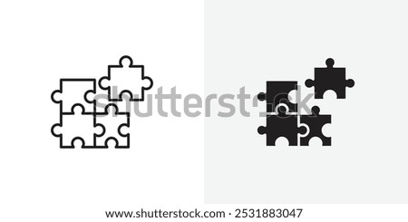 Puzzle piece vecor icon set. Stock vector illustrator. EPS 10